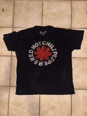 Bravado Black Short-Sleeve Tee with Red Band Emblem